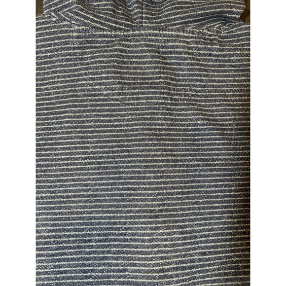 Jachs New York Navy Sustainable Fleece Hooded Henley Striped Size Medium - Picture 9 of 9